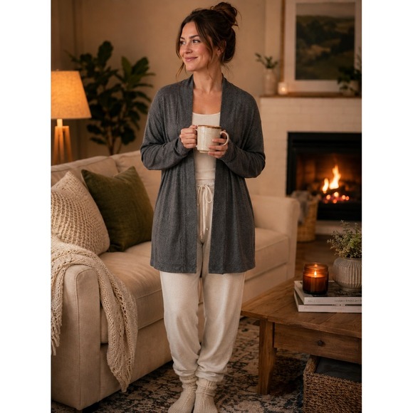 Bath & Body Works Sweaters - Bath Body Works Women's Size Large XL Cashmere Blend Open Cardigan Gray Sweater